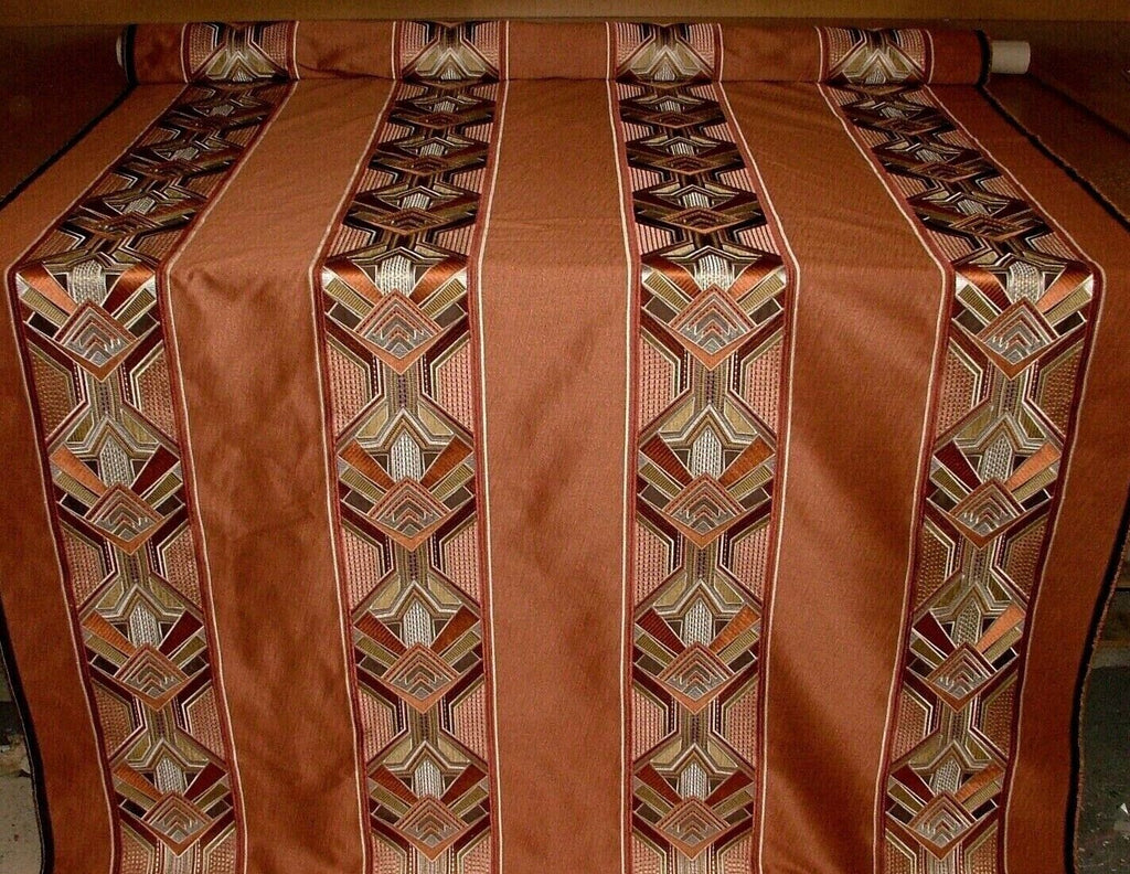 Art Deco Embroidered Gatsby Amber Jacquard Curtain Upholstery Cushion Fabric