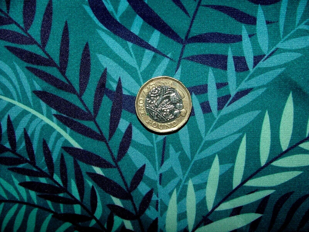 15 Metres Sara Miller Heron Teal Tropical Plush Velvet Fabric Curtain Upholstery