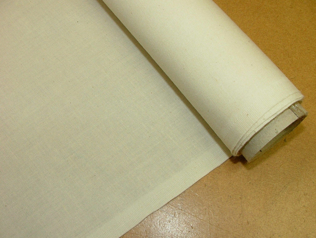 50m Cream Woven Flame Retardant Calico Fabric Ideal For Backdrop Use And Crafts