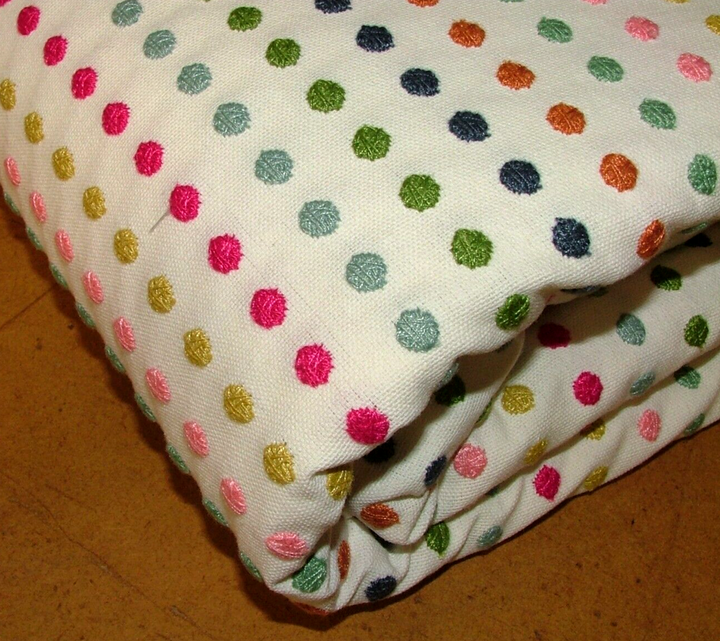 4.2 Mt Romo Dotty Tutti Frutti Embroidered Fabric Upholstery Curtain RRP £533.40