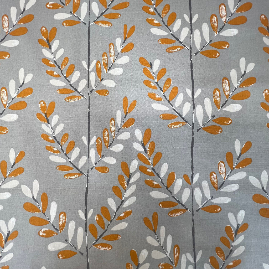 3.3 Metres iLiv Scandi Sprig Tangerine Cotton Fabric Cushion Curtain Upholstery