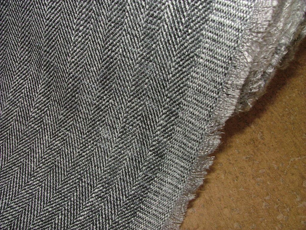 20 Metres Herringbone Grey Linen Blend Curtain Upholstery Fabric RRP £560.00