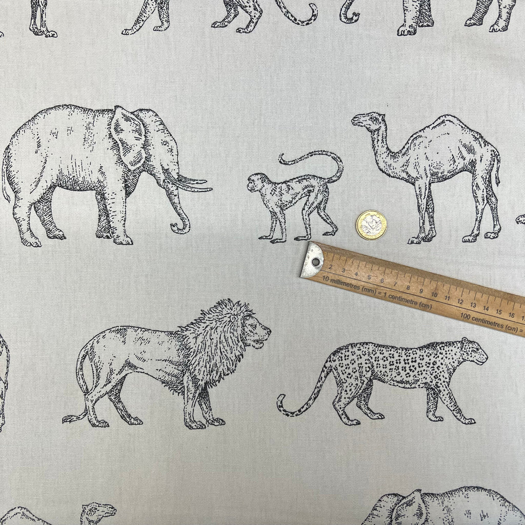 3.2m iLiv Prairie Animals Anthracite Cotton Fabric Cushion Curtain Upholstery8