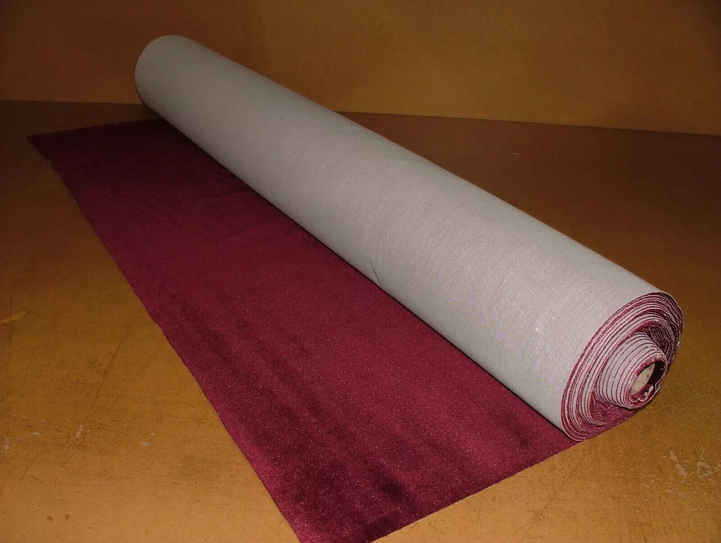 22 Metres iLiv Geneva Claret Plush Velvet Fabric Curtain Upholstery Cushion