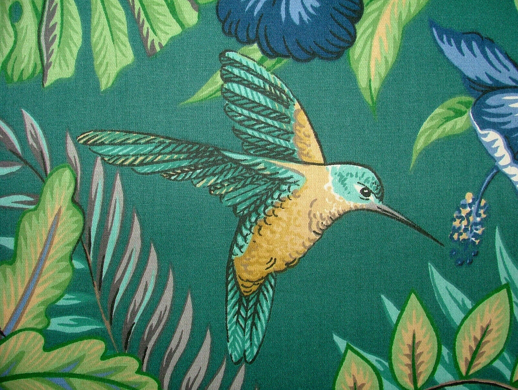 Lagoon Tropical Birds Monkey Cotton Fabric Curtain Upholstery Blind Cushion