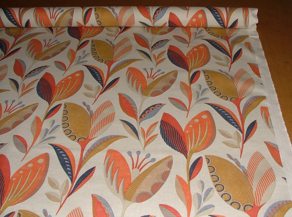 1.4 Metres Fryetts Leon Burnt Orange Cotton Fabric Upholstery Cushion Curtain6