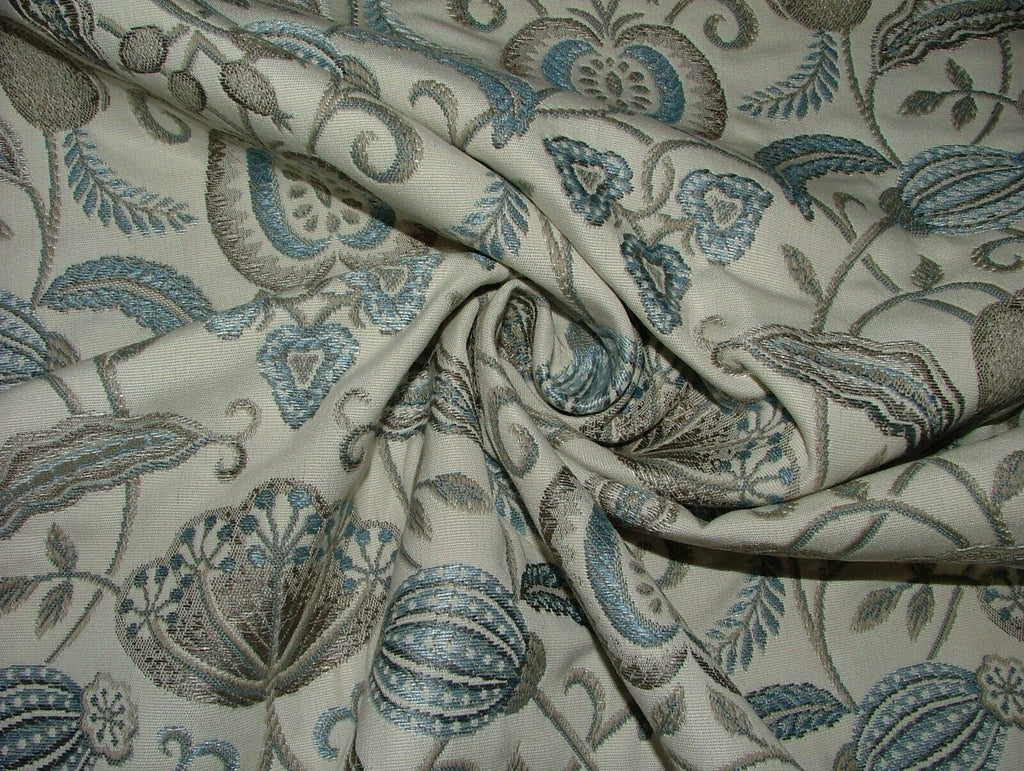 3.2 Mts Arts And Crafts Coxhall Dove Jacquard Curtain Upholstery Cushion Fabric