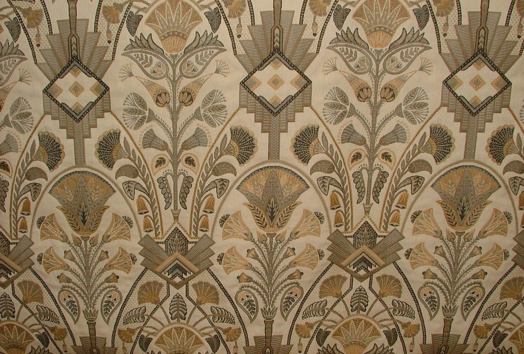 Art Deco Madison Soft Gold  Woven Jacquard Curtain Upholstery Cushion Fabric