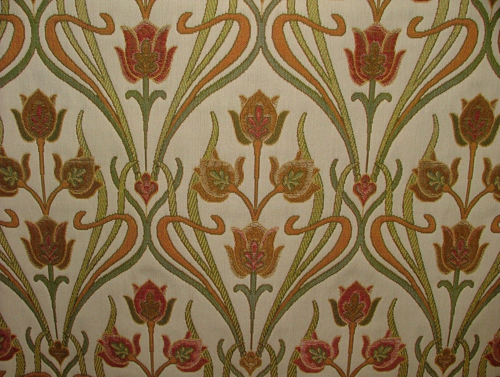 Art Nouveau Pugin Red Woven Jacquard Curtain Upholstery Cushion Blind Fabric