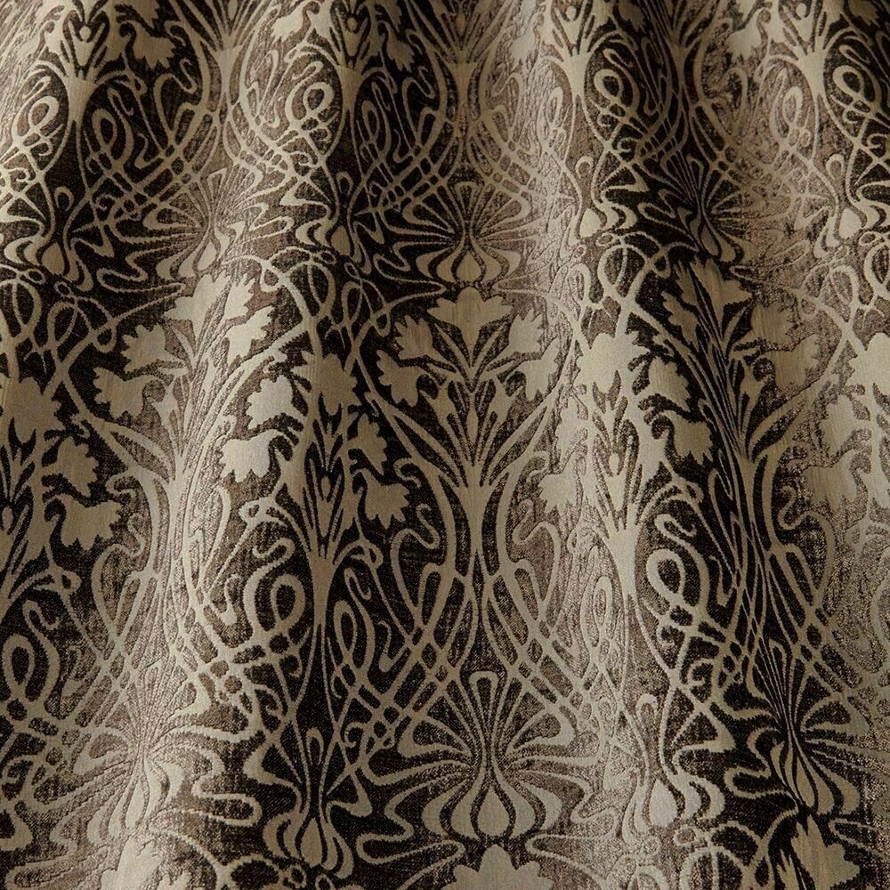 10 Metres Art Nouveau Peat Brown Chenille Fabric Curtain Upholstery Cushion