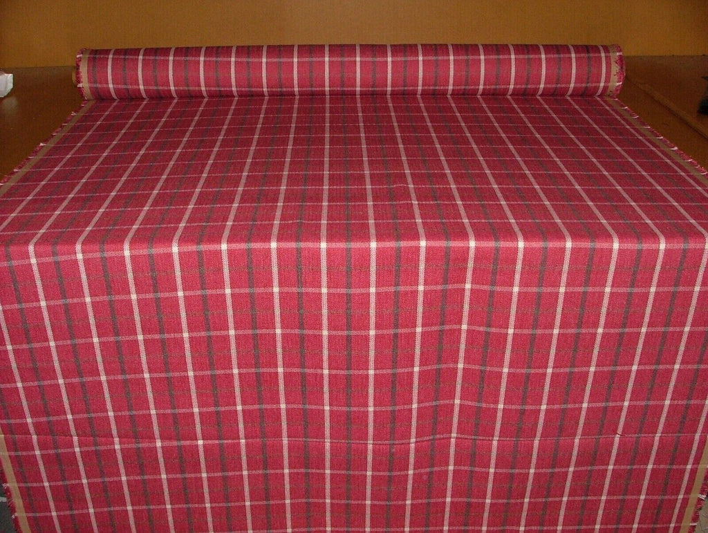 Vintage Pink Herringbone Wool Effect Tartan Upholstery Cushion Curtain Fabric