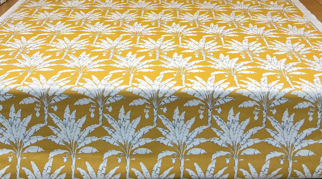2.7 Metres iLiv Palm House Ochre 100% Cotton Fabric Cushion Curtain Upholstery4
