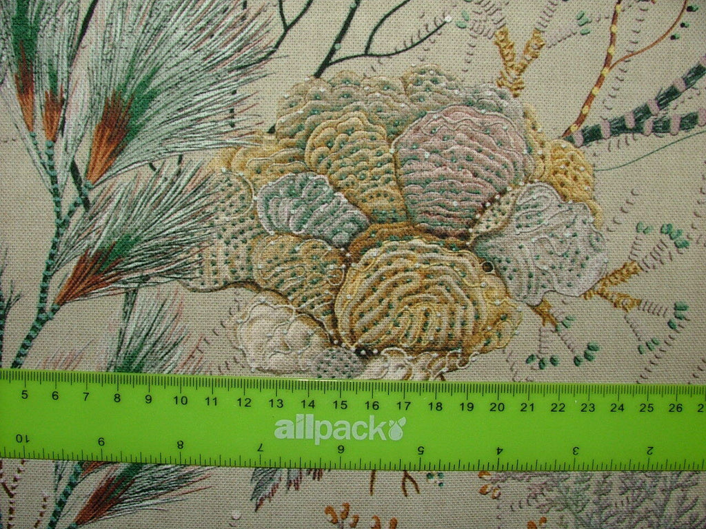 Underwater World Of Coral 100% Cotton Curtain Upholstery Cushion Blind Fabric