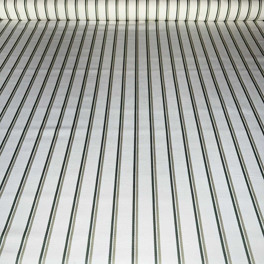 iLiv Woven Curtain Fabric 2.2 Metre Keene Olive Stripe Upholstery Cushion8