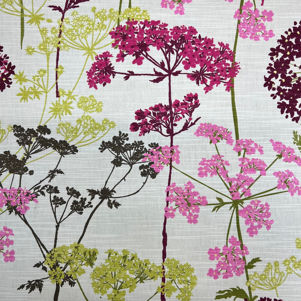 iLiv Cotton Curtain Fabric 5 Metres Hedgerow Magenta Upholstery Cushion Blind1