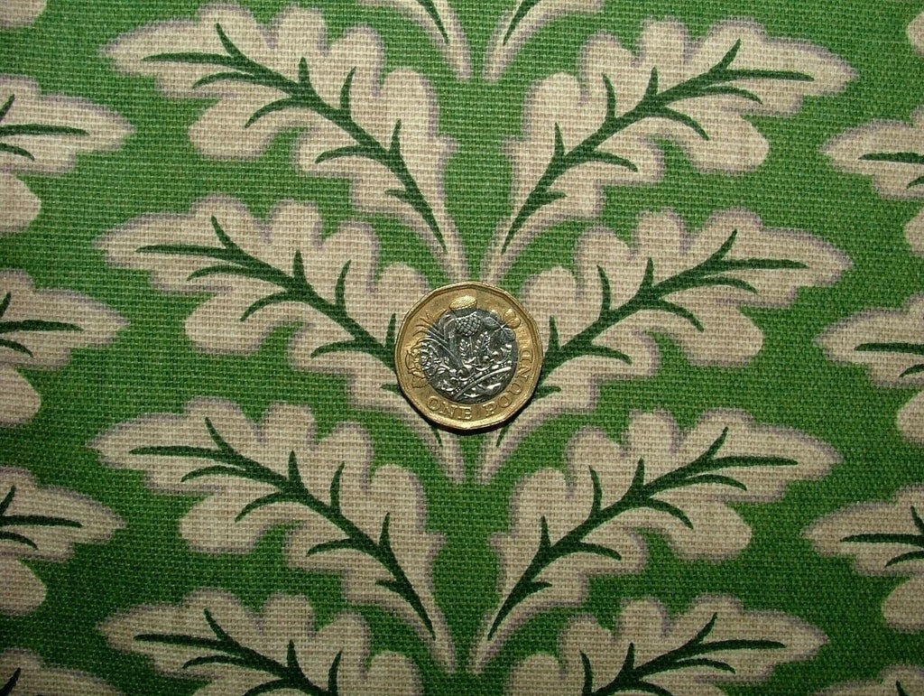 3.8 Metres Morris Leaf Forest Green Cotton Curtain Upholstery Cushion Fabric