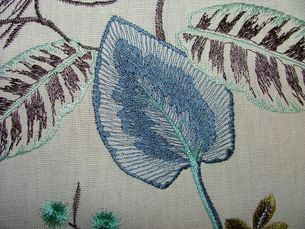 Embroidered Curtain Fabric 9 Metres Serengeti Marine Cushion Upholstery RRP £5858