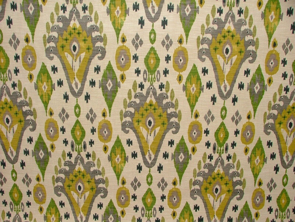 iLiv Boho Citrine Ikat Linen Blend Cotton Curtain Upholstery Cushion Fabric