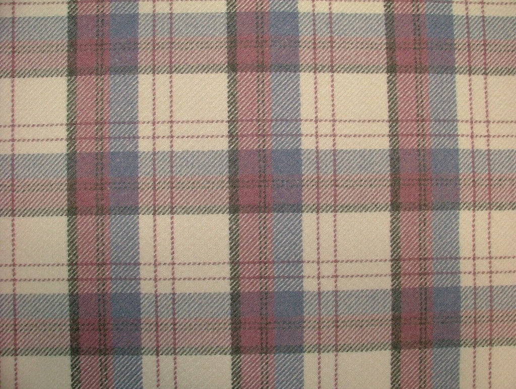 17 Metres Heather Lilac Wool Effect Tartan Upholstery Cushion Curtain Fabric