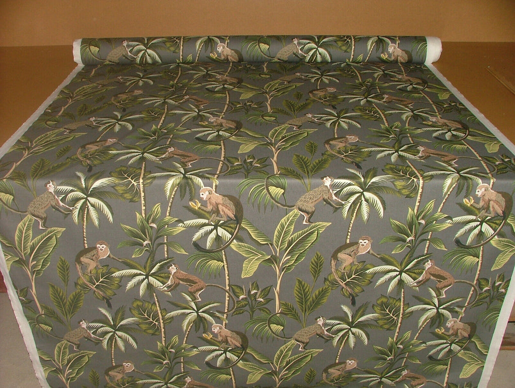 Tropical Monkey Botanical 100% Cotton Curtain Upholstery Cushion Blind Fabric