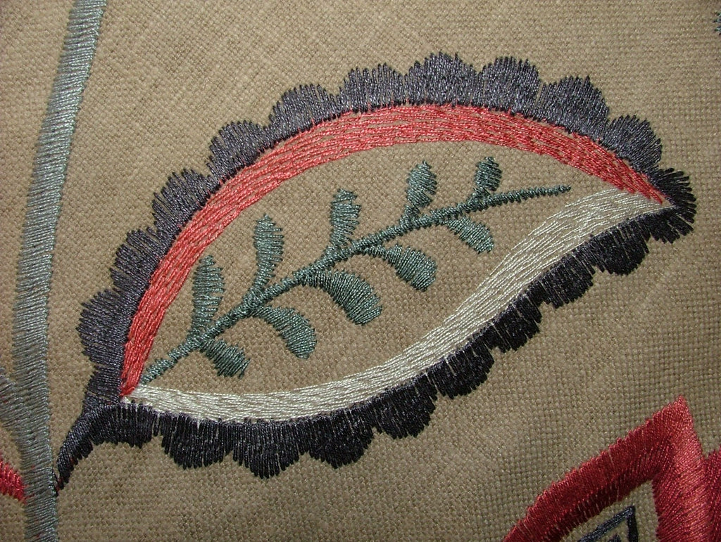 Embroidered Curtain iLiv Fabric 4 Metres Ophelia Cranberry Upholstery Cushion8