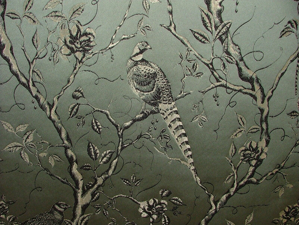 13 Metres Pheasant Bird Ocean Jacquard Curtain Upholstery Cushion Fabric