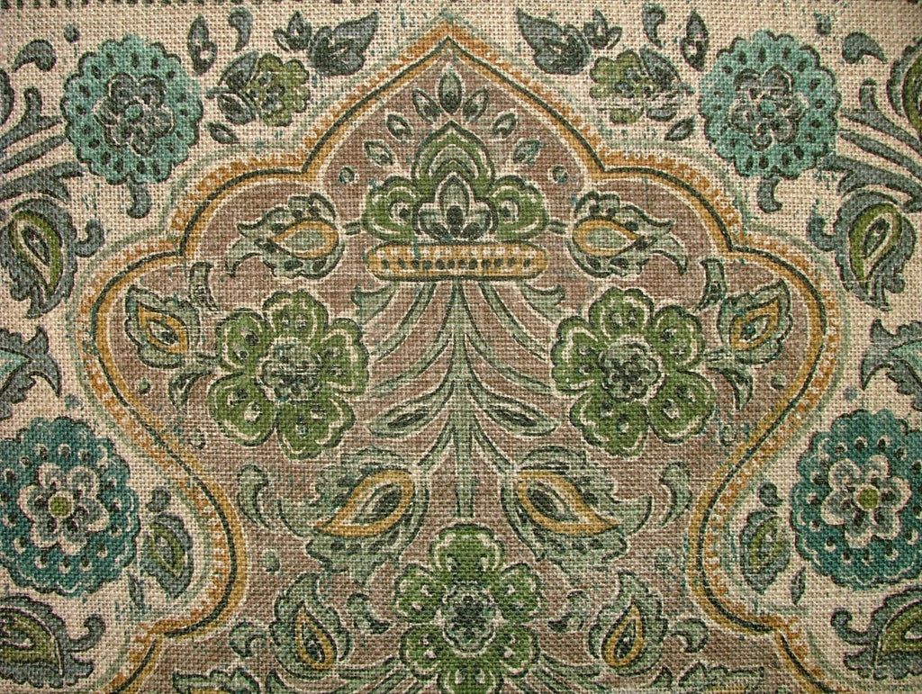 1 Metre Sari Turmeric Linen Blend Fabric - Curtain Upholstery Cushion Headboards1