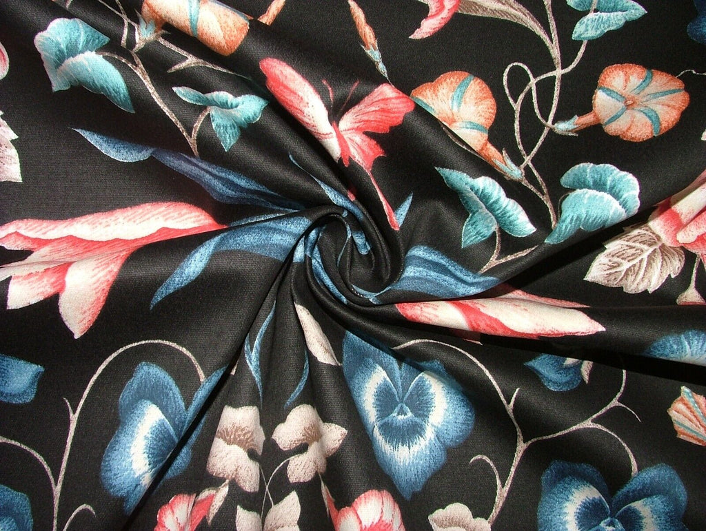 7.5 Metres iLiv Fontaine Onyx Floral Cotton Fabric Cushion Curtain Upholstery