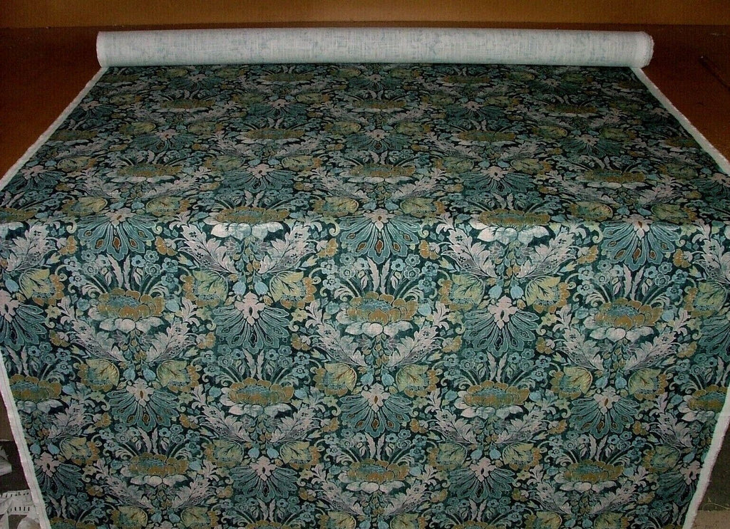 Cromford Teal Digitally Printed Fabric Curtain Upholstery Cushion Headboards