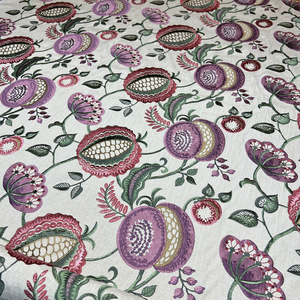 1.9 Metres iLiv Figs & Strawberry Thistle Embroidered Fabric Curtain Upholstery