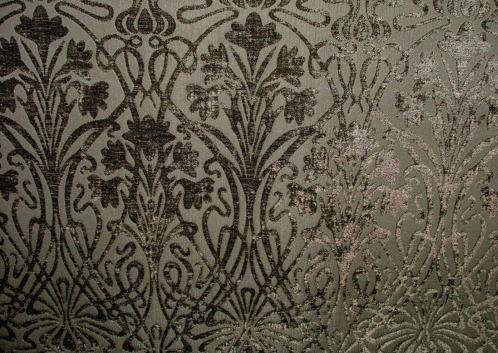 Art Nouveau Peat Brown Thick Chenille Fabric Curtain Upholstery Cushion Morris