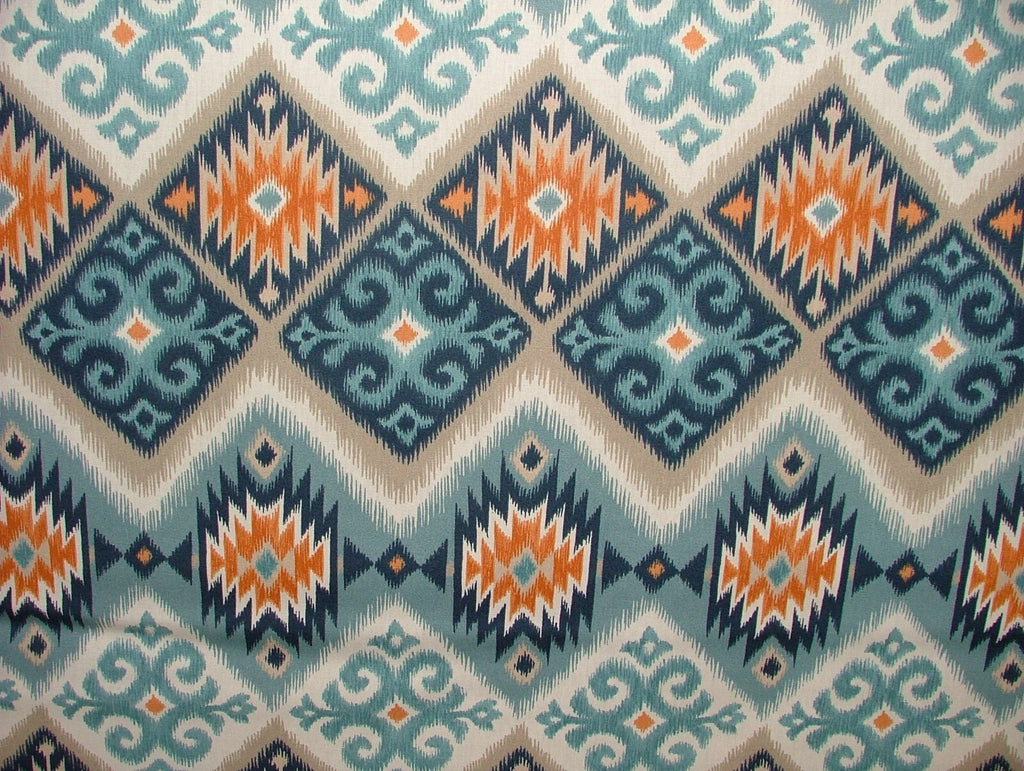 3.2 Metres iLiv Navajo Teal Woven Cotton Fabric Cushion Curtain Upholstery1