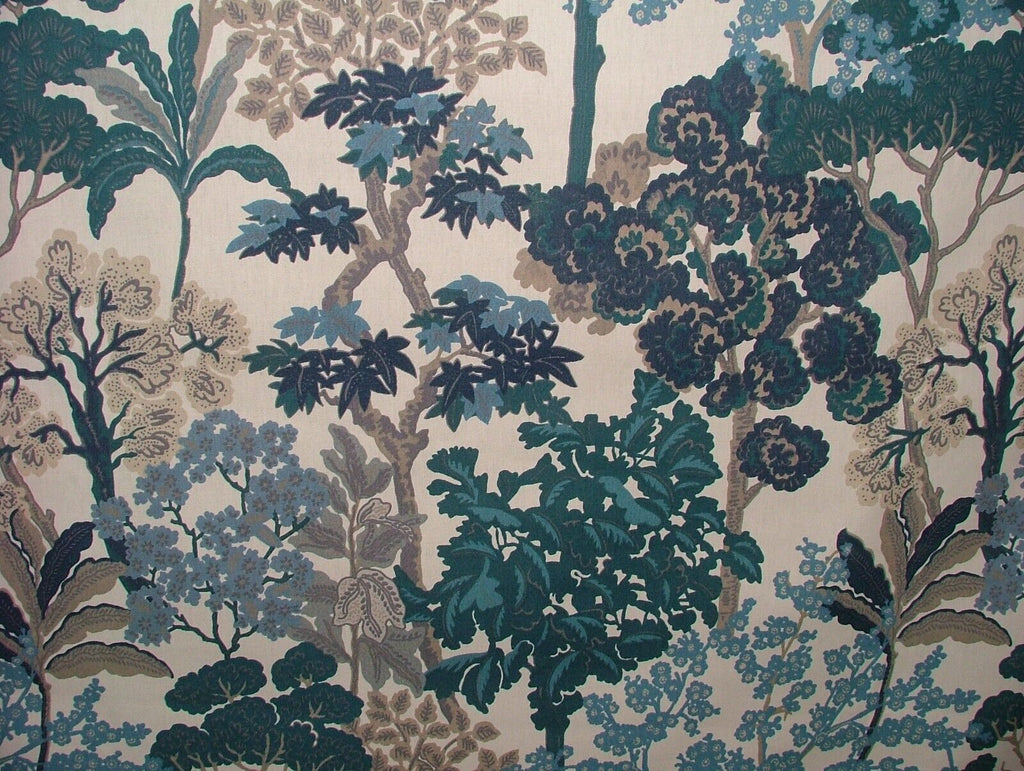 Avar Delft Blue Japanese Cotton Curtain Upholstery Cushion Roman Blind Fabric