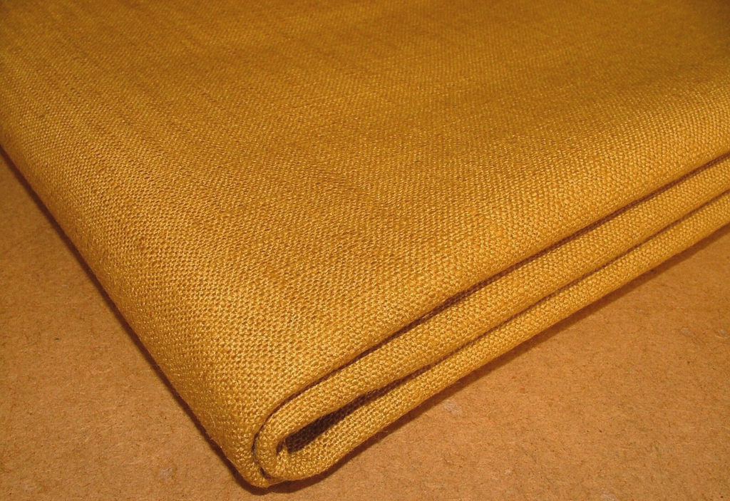 1 Metre Fryetts Liana Ochre Linen Blend Plain Fabric Cushion Upholstery Use2