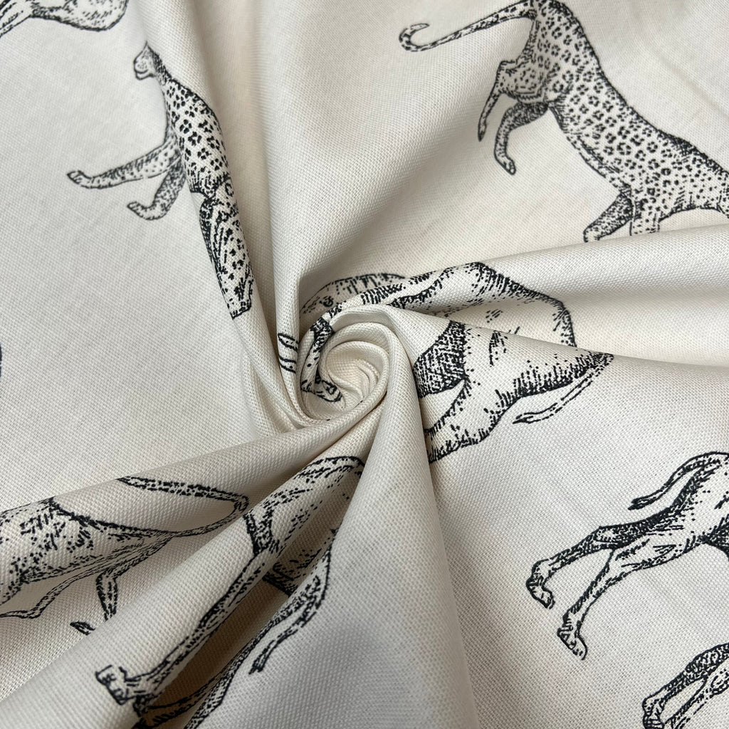 3.2m iLiv Prairie Animals Anthracite Cotton Fabric Cushion Curtain Upholstery12