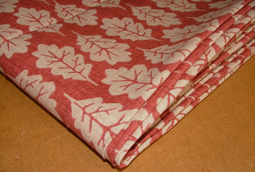 2.4 Metres iLiv Oak Leaf Gingersnap Cotton Fabric Cushion Curtain Upholstery