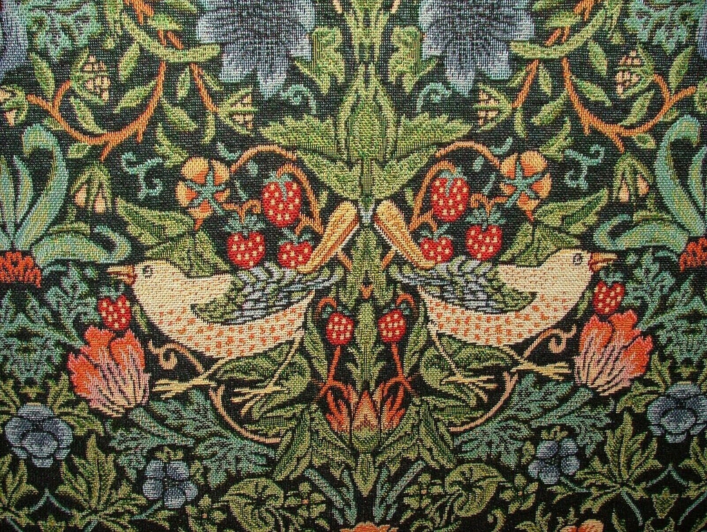 William Morris Strawberry Thief Tapestry Curtain Upholstery Cushion Fabric