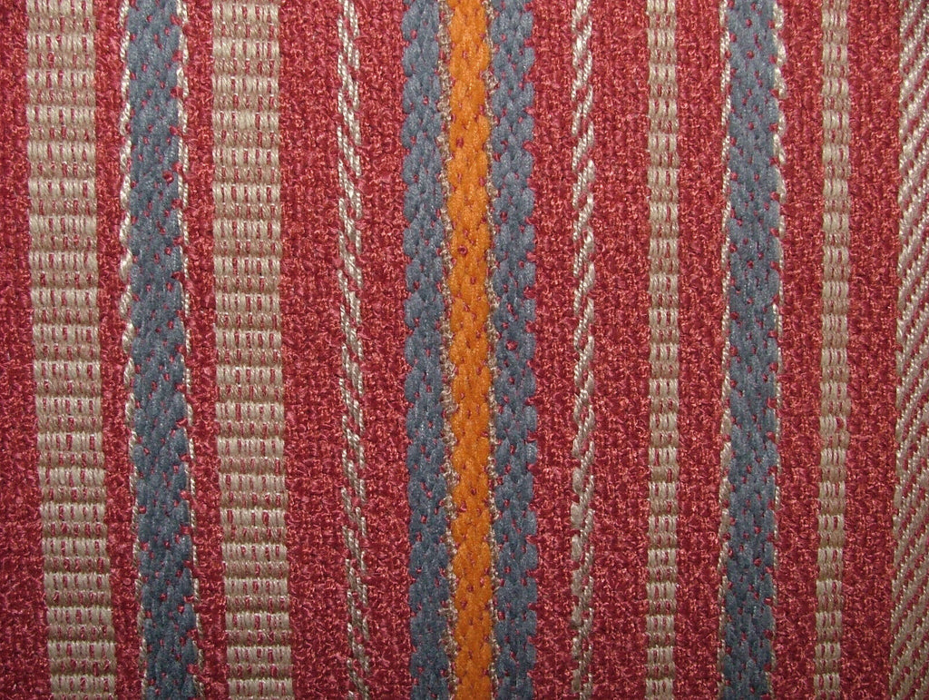 2.1 Metres Hendrix Chilli Thick Woven Stripe Curtain Upholstery Cushion Fabric