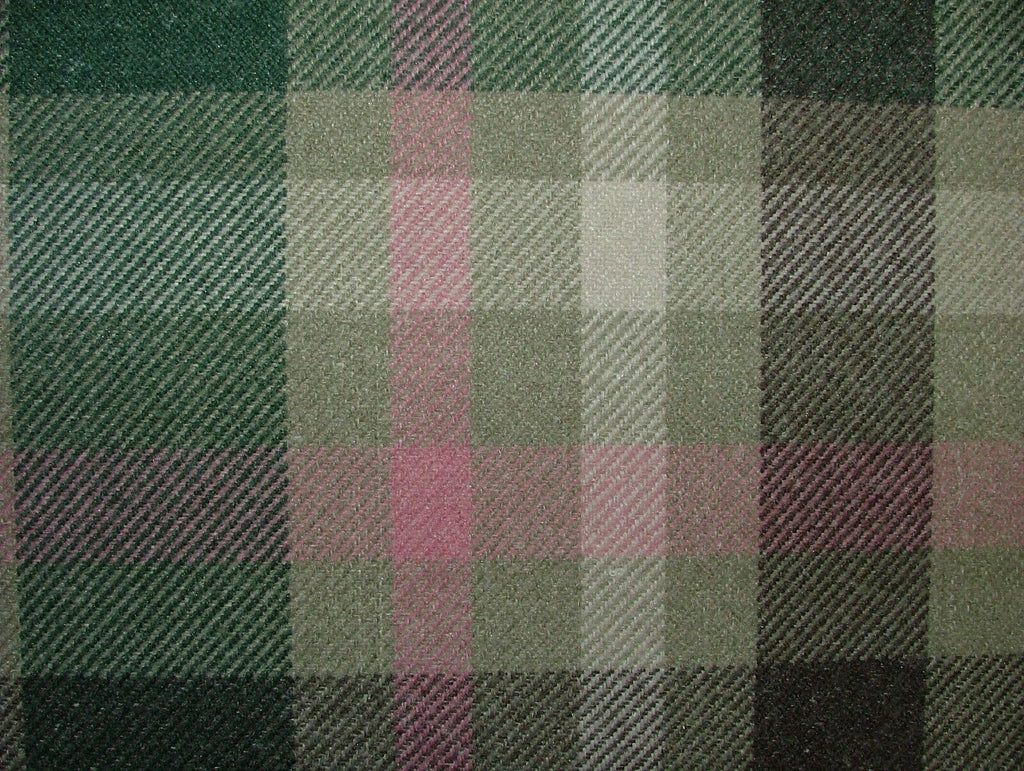 Tobermory Jade Wool Effect Thick Tartan Upholstery Curtain Cushion Fabric