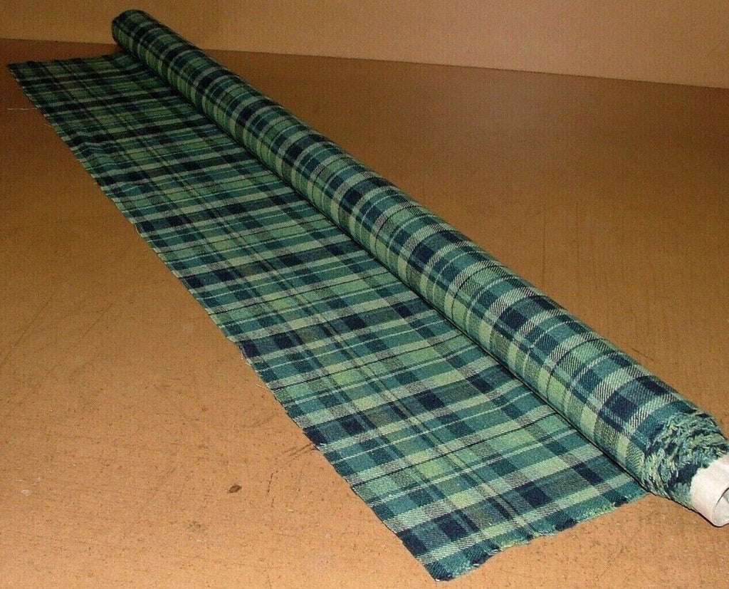 Ocean Highland Wool Blend Tartan Check Upholstery Grade Curtain Cushion Fabric