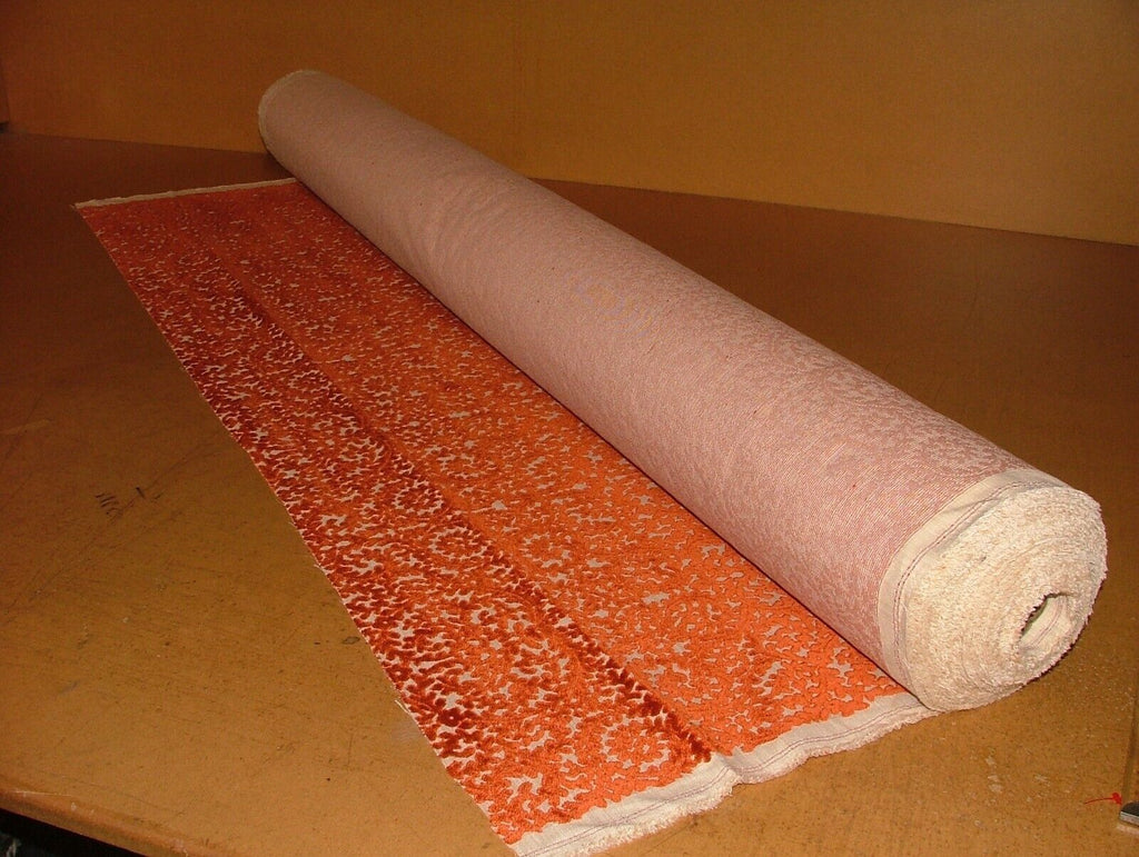 Indiene Henna Orange Extra Thick Velvet Fabric Curtain Upholstery Cushion Use