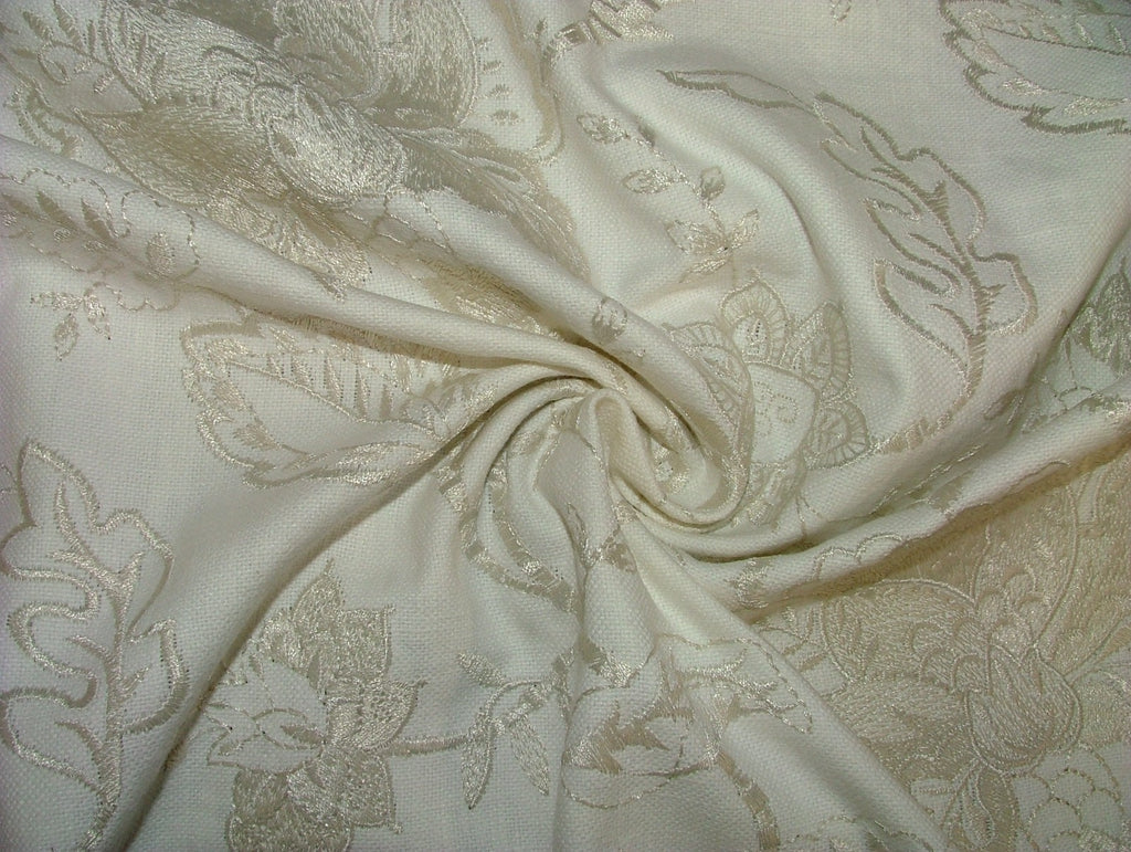 Sandringham Embroidered Curtain Fabric Natural Upholstery  Cushion 23 Metres17
