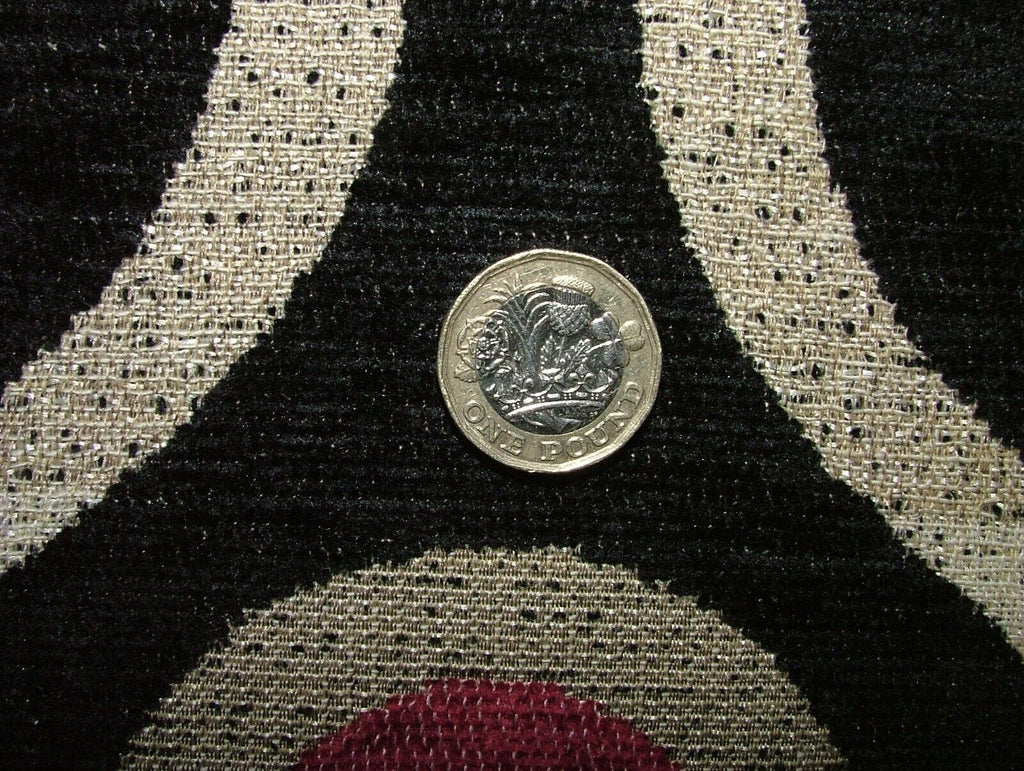 15 Metres Geometric Plush Chenille Fabric Curtain Upholstery Cushion RRP £675.00
