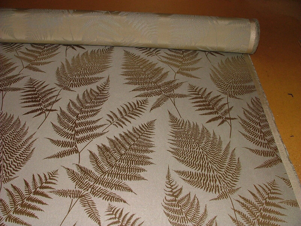 16 Metre Gold Pewter Fern Jacquard Fabric Curtain Cushion Upholstery RRP £608.00