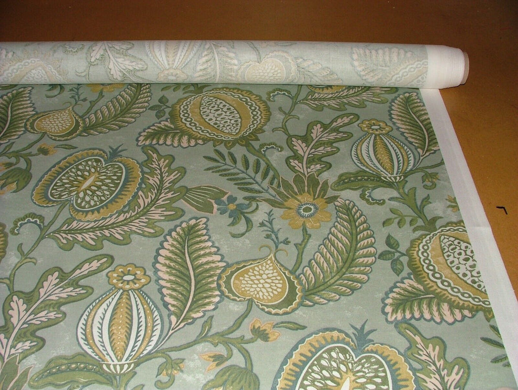 5.5 Metres iLiv Winter Fruits Sage Cotton Fabric Cushion Curtain Upholstery