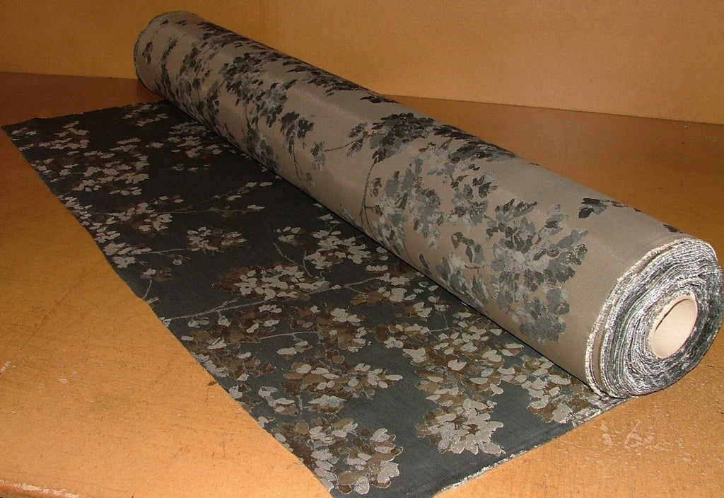 Romo Sakuya Gunmetal Silk Wool Blend Jacquard Curtain Fabric RRP £116.00 PM