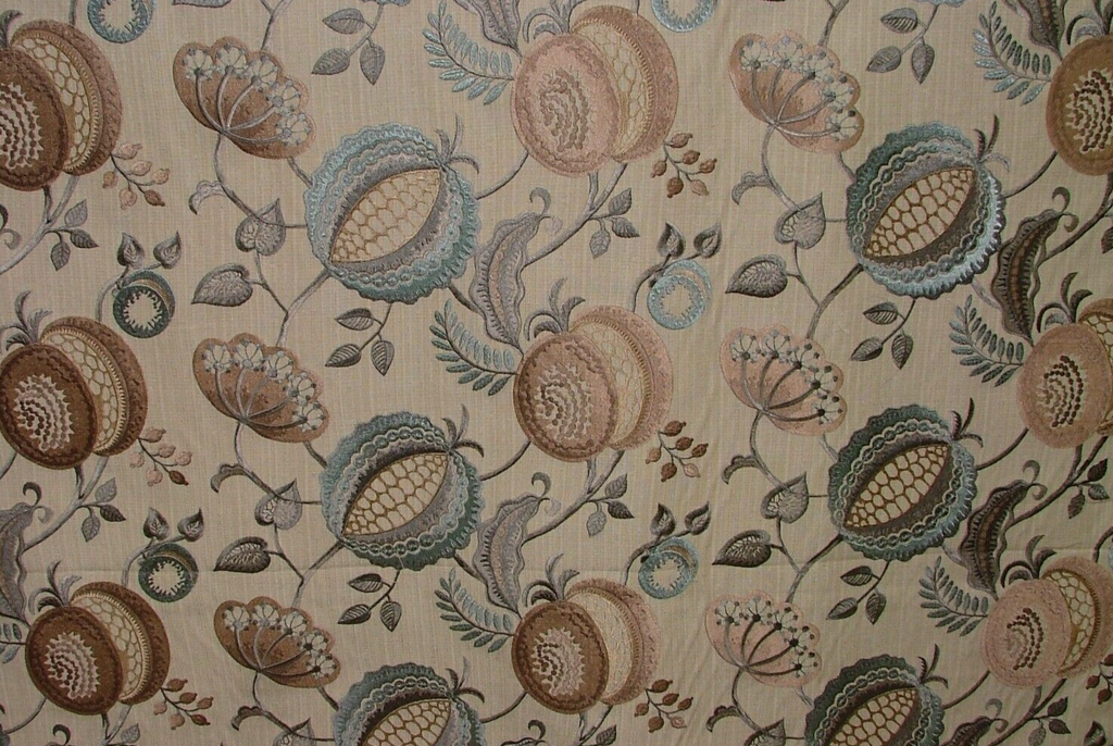 3.3 Metres iLiv Figs & Strawberry Embroidered Fabric Curtain Upholstery Cushion