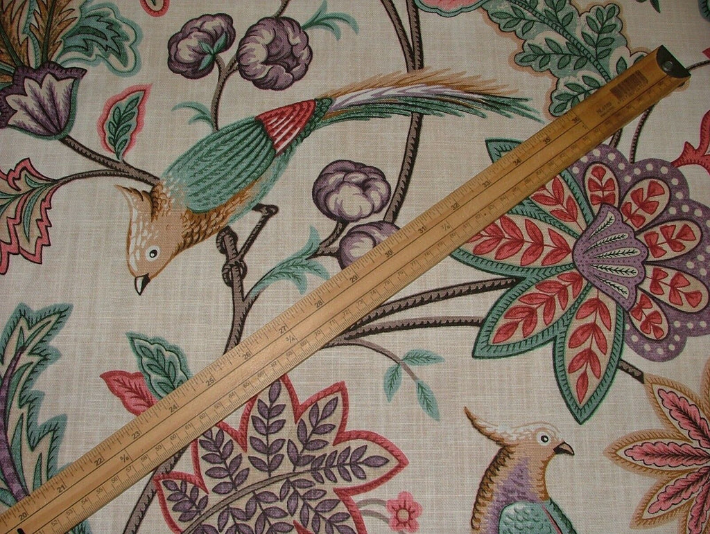 Chanterelle Wineberry Ornate Bird Floral Curtain Upholstery Cushion Blind Fabric