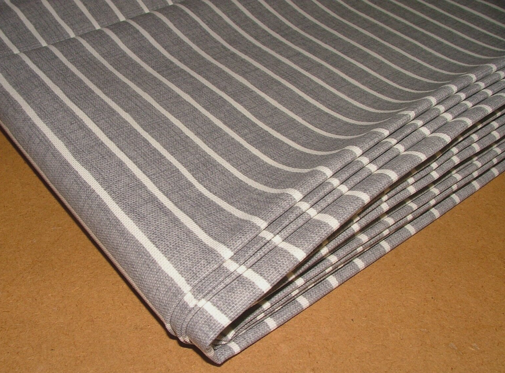 3.3 Metres iLiv Pencil Stripe Pewter Cotton Fabric Cushion Curtain Upholstery