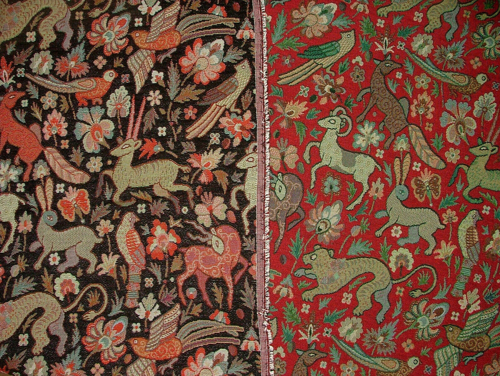 Tudor Forest Tapestry Vintage Fabric - Curtain Upholstery Cushions Table Runner